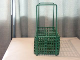 Vintage Green Rubber Coated 8 Compartment Metal Basket 2