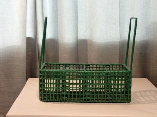 Vintage Green Rubber Coated 8 Compartment Metal Basket 3