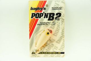 Vintage Bagley Pop N B2 Antique Fishing Lure On Card Tj4