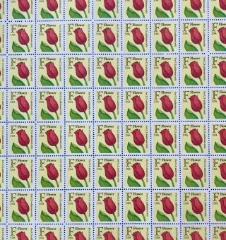 2517 F Rate Stamp Flower Red Tulip 29 Cent Full Sheet Of 100 Mnh Og
