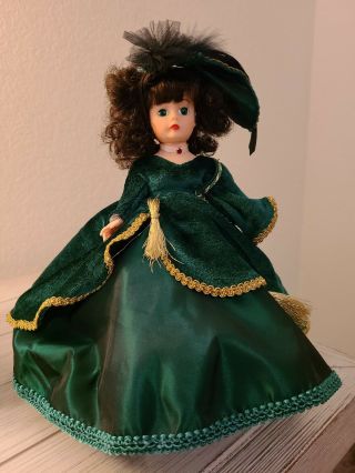 Scarlett 10 " Madame Alexander Doll - Green Velvet Curtain Dress 1993,  Great Cond
