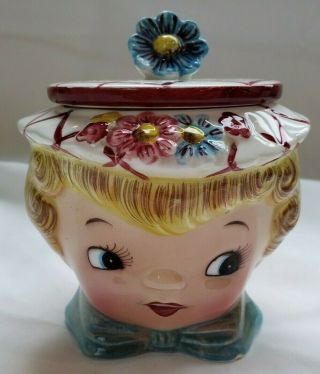 Vintage Lefton Miss Dainty Sugar Bowl With Lid - 322