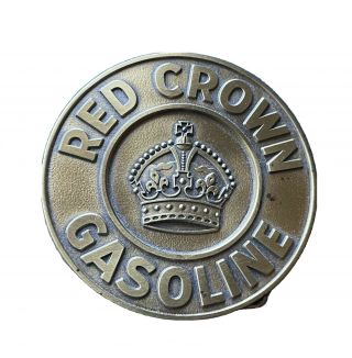 Vintage 1980s Red Crown Gasoline Amoco Standard Oil Buckle Anheuser License
