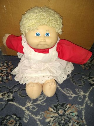 Vintage 1982 Cabbage Patch Doll Short Blonde Hair W/ Dress