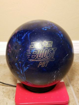 Vtg 14 Lb 1.  0 Oz Storm Eraser Boost Pbt Bowling Ball Blue Sparkle Rh 14