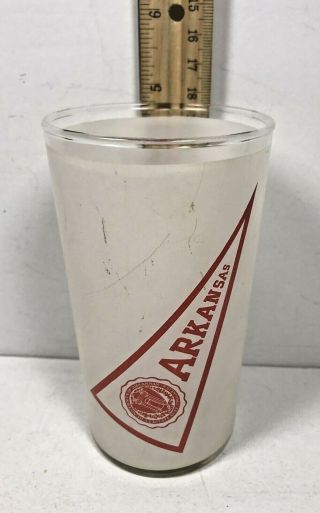 University Of Arkansas Vintage Frosted 12 Ounce Glass