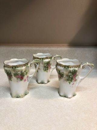 Vintage Rs Prussia Chocolate Cups - Set Of 3.  Design In Great Shape