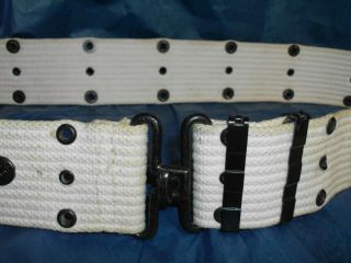 Vintage Us Military White Dress Pistol Belt Usmc Size: 41,