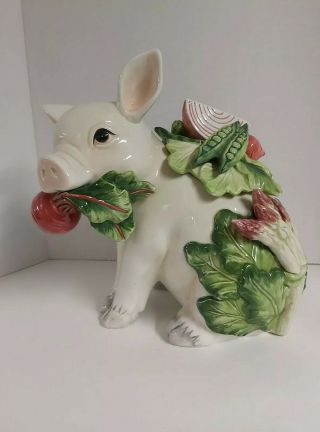 Fitz And Floyd French Market Piggy Cookie Jar