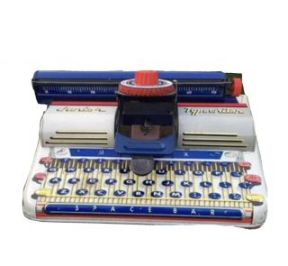 Marx Toy Tin Lithograph Dial Typewriter " Junior " Vintage 1950s