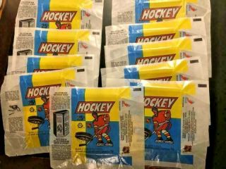 10 X Vintage Empty Wax Packs/ Wrappers - 1983 - 84 O - Pee - Chee Nhl Hockey -