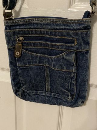 Vintage Denim Purse Small Crossbody Blue Jean Shoulder Bag