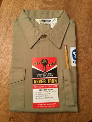 Vintage Nos Quaker Oats Work Uniform Men’s Shirt Key Imperial Size Medium Short