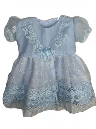 Vintage 2t Blue Lace Holiday Dress Full Circle