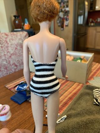 Barbie Black & White Bathing Suit Zebra Stripes Vintage 1960s 1 swimsuit ONLY 2