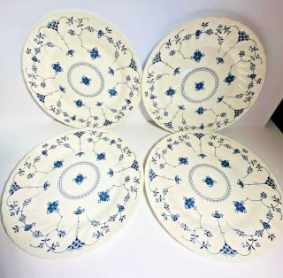 Churchill Finlandia 10” Dinner Plates,  Set Of 4,  Swirl Rims,  Made In England