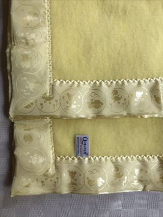 Quiltex Vintage Baby Baby Blanket Yellow Satin Trim Usa Union