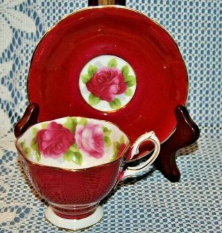 Vintage,  Royal Albert,  With Large Cabbage Roses,  Teacup & Saucer