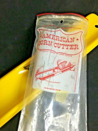 American Corn On The Cob Cutter Vintage Yellow Slicer Usa Canning Kitchen Tool
