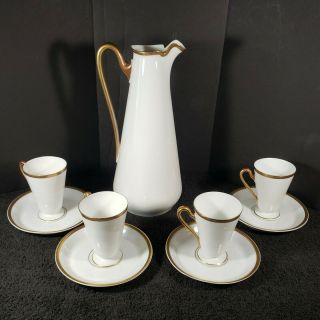 Vintage Turin Bavaria Germany Chocolate Pot 4 Cups And Saucers