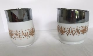 Vintage Gemco Cream & Sugar Bowl Butterfly Gold Pyrex,  Corning Compatible