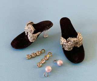 Vintage Doll Accessories: Vogue Ginny Family Jill Or Jan Shoes Plus Jewelry