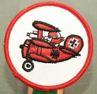 Us Vietnam Era Snoopy Vs.  The Red Baron " Novelty " Patch N/mint Vtg Insignia Rare