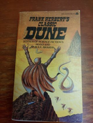 Dune By Frank Herbert,  Vintage 1965 Ace Paperback Science Fiction Cover Art