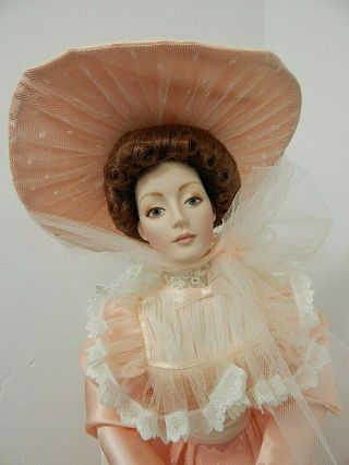 Franklin 1990s Gibson Girl Bridesmaid 22 " Shoulder - Head Porcelain Doll