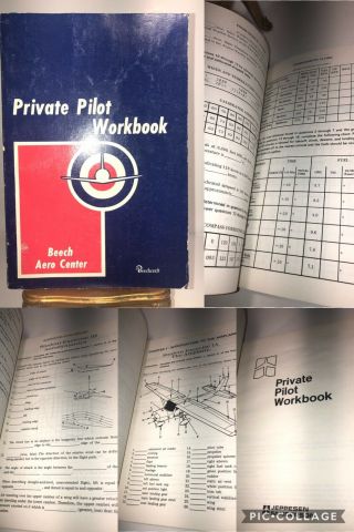 Private Pilot Workbook Beech Aero Center Beechcraft Jeppesen Sanderson Vintage