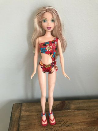 Mattel My Scene Delancey Doll In Bathing Suit Outfit W/shoes