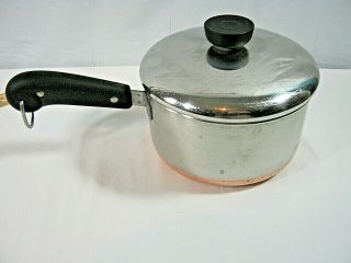 Revere Ware Vintage Copper Bottom 1.  5 Qt Sauce Pan Pot With Lid (a28)