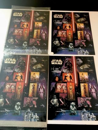 2007 Star Wars Stamps Usps 41 Cent Stamps 4 Pages 60 Stamps Total Bls