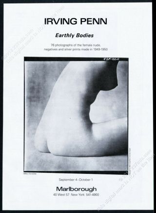1980 Irving Penn Nude Woman Photo Nyc Art Gallery Show Vintage Print Ad