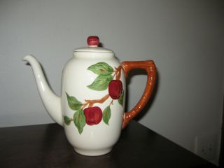Vintage Franciscan Coffee Pot Server With Lid Apple Pattern Usa