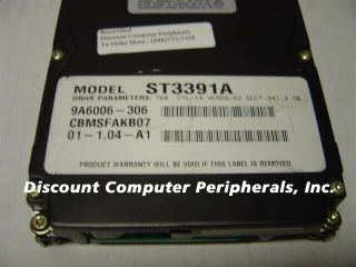 Seagate St3391a 341 Mb Not Gb 3.  5in Ide 40pin Vintage Hard Drive Good