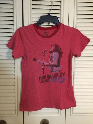 Vintage Zion Rootswear Bob Marley London Red T - Shirt Sz M Juniors Made In Usa