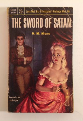 The Sword Of Satan 1954 Vtg Popular Library Paperback Book H.  M.  Mons
