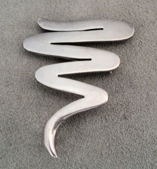 Zigzag Sterling Silver Squiggle Brooch Pendant Taxco Mexico - Vintage Estate Find