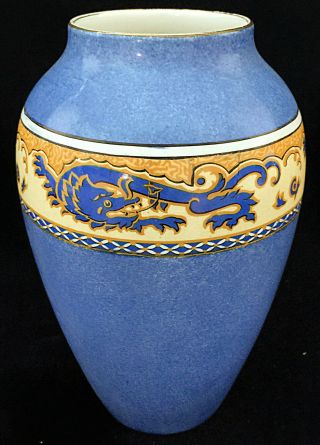 Vintage Royal Winton/grimwades Blue 7 - 1/2 Inch " Ming " Vase Circa 1925