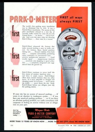 1950 Park O Meter Parking Meter Photo All Ways First Vintage Trade Print Ad