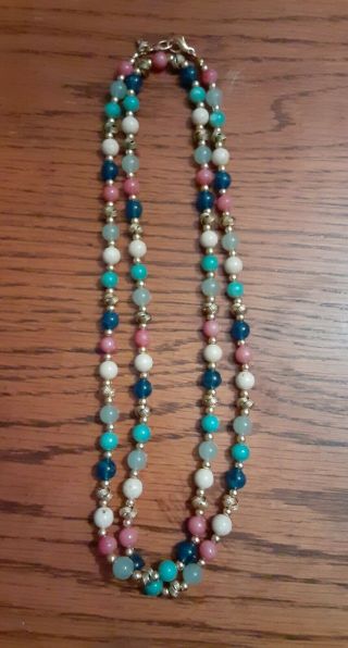 Vintage Liz Claiborne Lci Extra Long 40” Quality Necklace Large Pearl Beaded