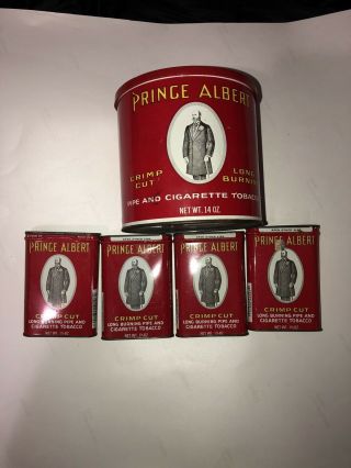 Vintage Prince Albert Pipe And Cigarette Tobacco Tin Empty Can 14oz. ,  4 1.  5oz