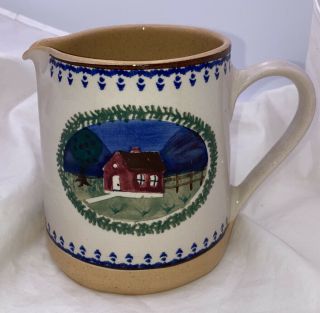 Nicholas Mosse Spongeware Pottery 4 - 1/2” Jug/pitcher Farmhouse Pattern - - Ireland
