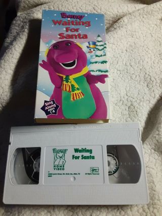 Barney: Waiting For Santa (vhs,  1992) Vintage Purple Dinosaur Singalong