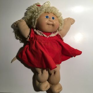 Vintage Cabbage Patch Doll 1985 Yellow Blonde Hair Blue Eyes Xavier Roberts