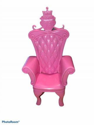 Barbie Doll Throne House Swan Lake Castle Princess Pink Throne Chair Furniture