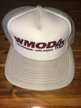 Vintage Wmod43 Tv Melbourne Orlando Tv Station Snapback Mesh Trucker Hat Cap