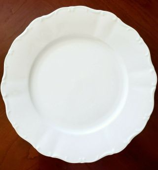 Seltmann Bavaria Porcelain Dinner Plates White Embossed Scalloped Edge 10 " Set/2