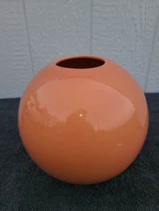 Royal Haegar Pottery Pink Mauve Orb Vase Ball Deco Usa Made Ceramic Vintage